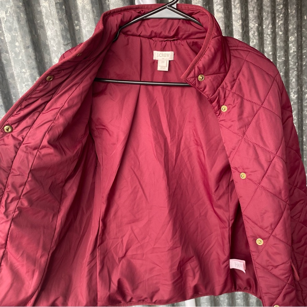 J. Crew Burgundy Red Quilted Puffer Jacket Size XXS - Picture 4 of 7